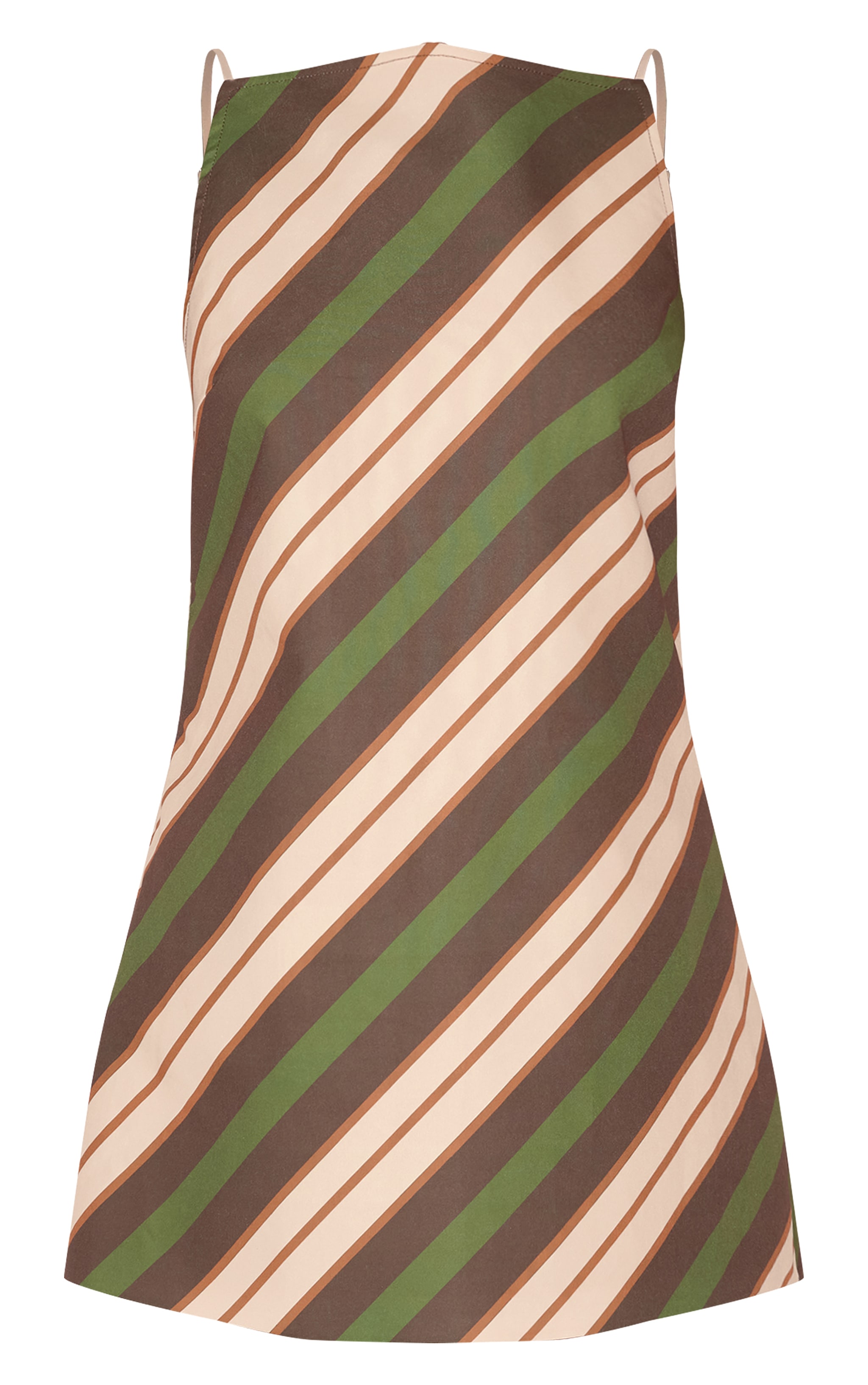 Green Striped A-line Dress image 5