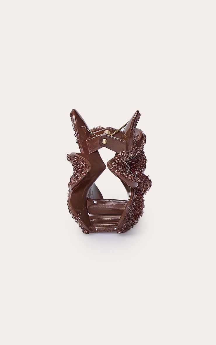 Chocolate Crystal Lily Flower Hair Clip image 3