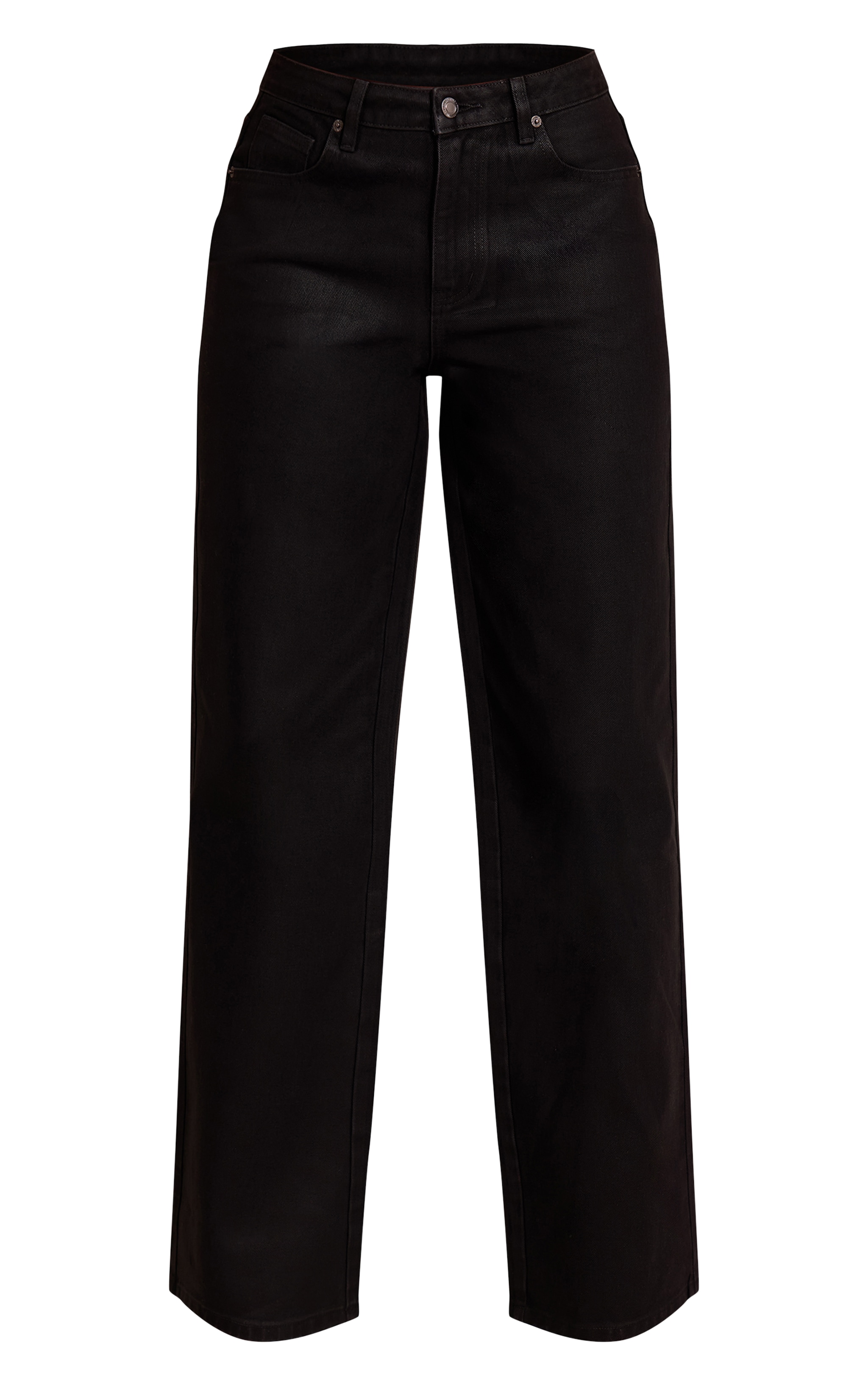 Tall Black Coated Effect Wide Leg Jean image 5