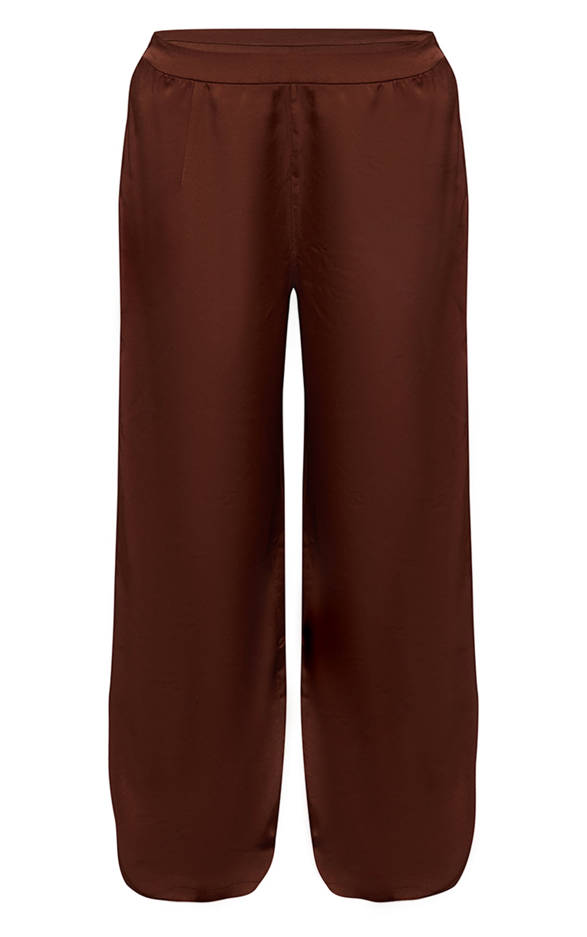 Plus Chocolate Satin Wide Leg Pants image 5