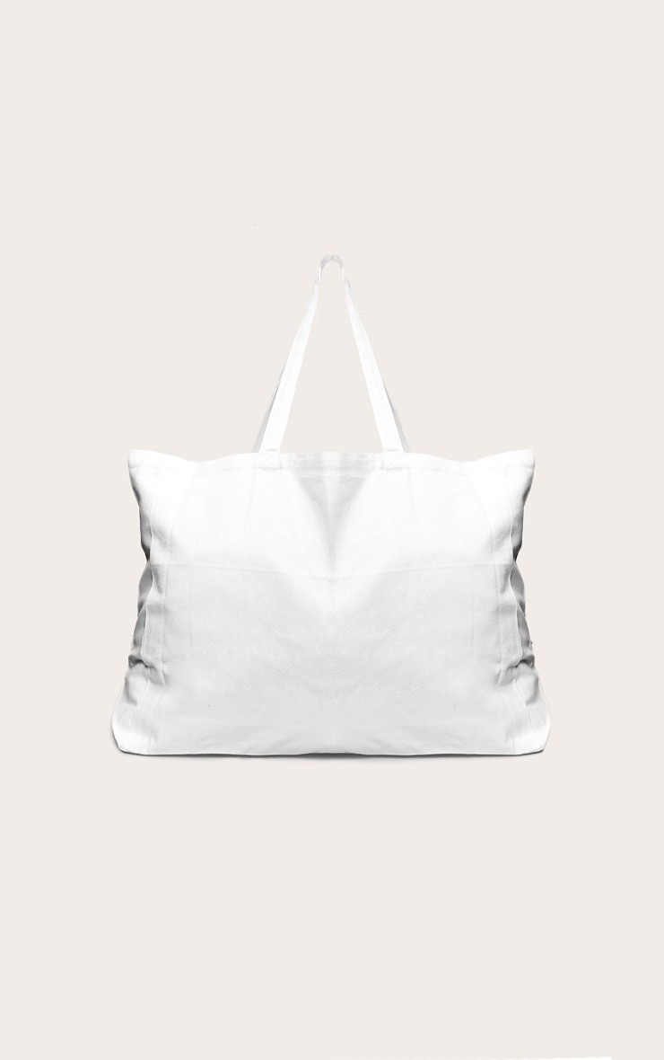 White The Bride Canvas Tote Bag image 3