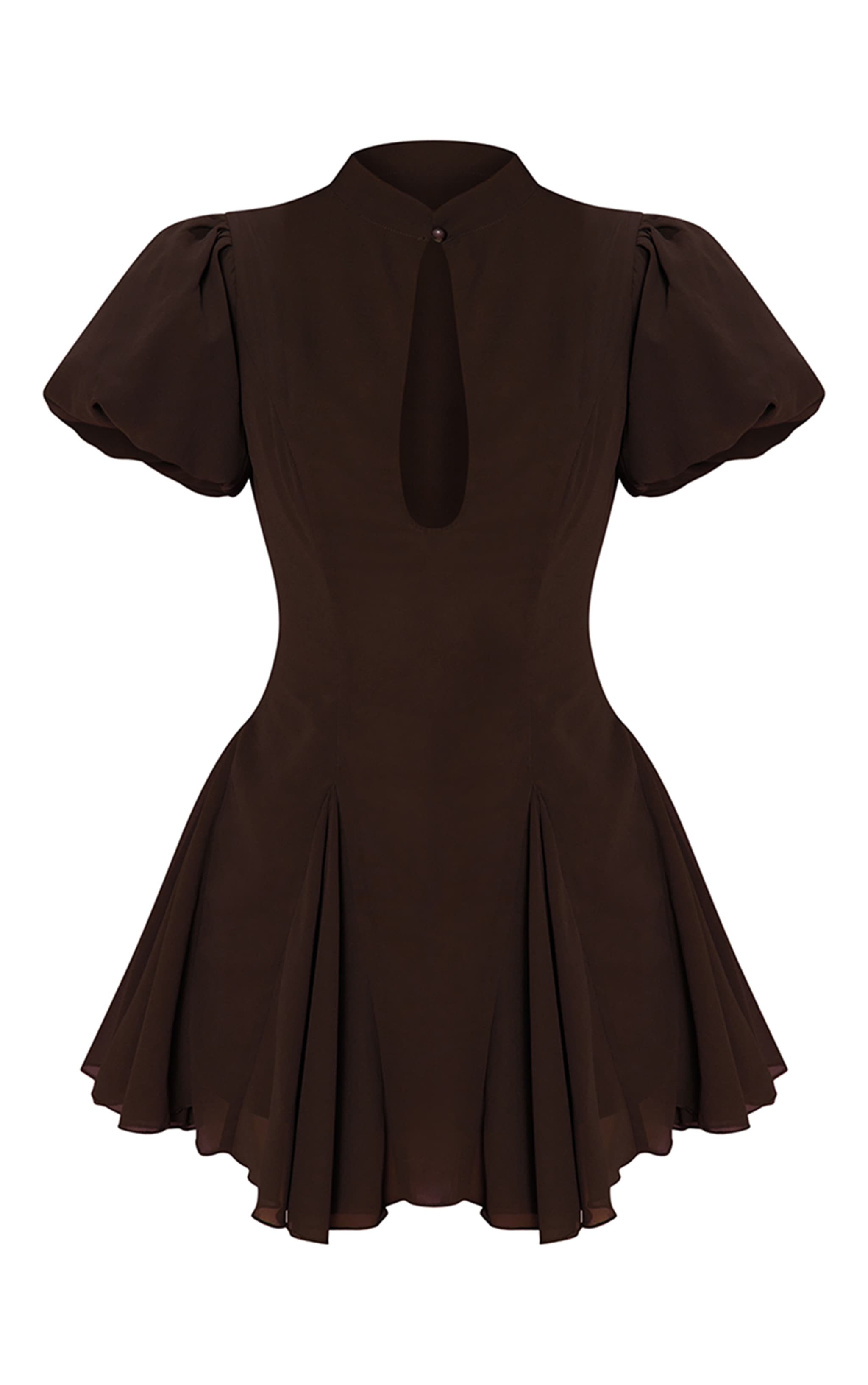 Chocolate Chiffon Puff Sleeve Romper image 5