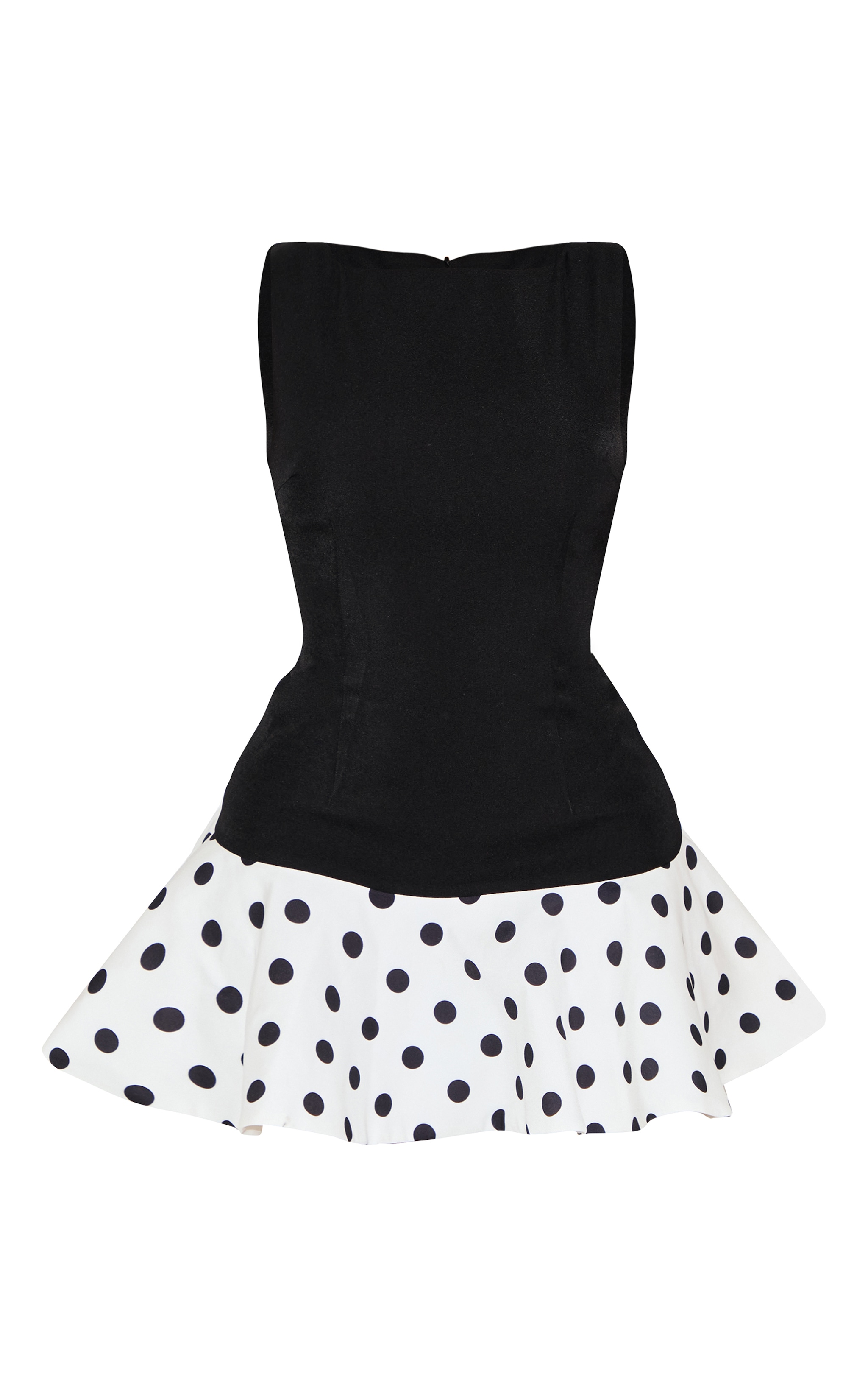 Shape Mini robe noire imprimé pois à col bateau et ourlet effet vagues image 5