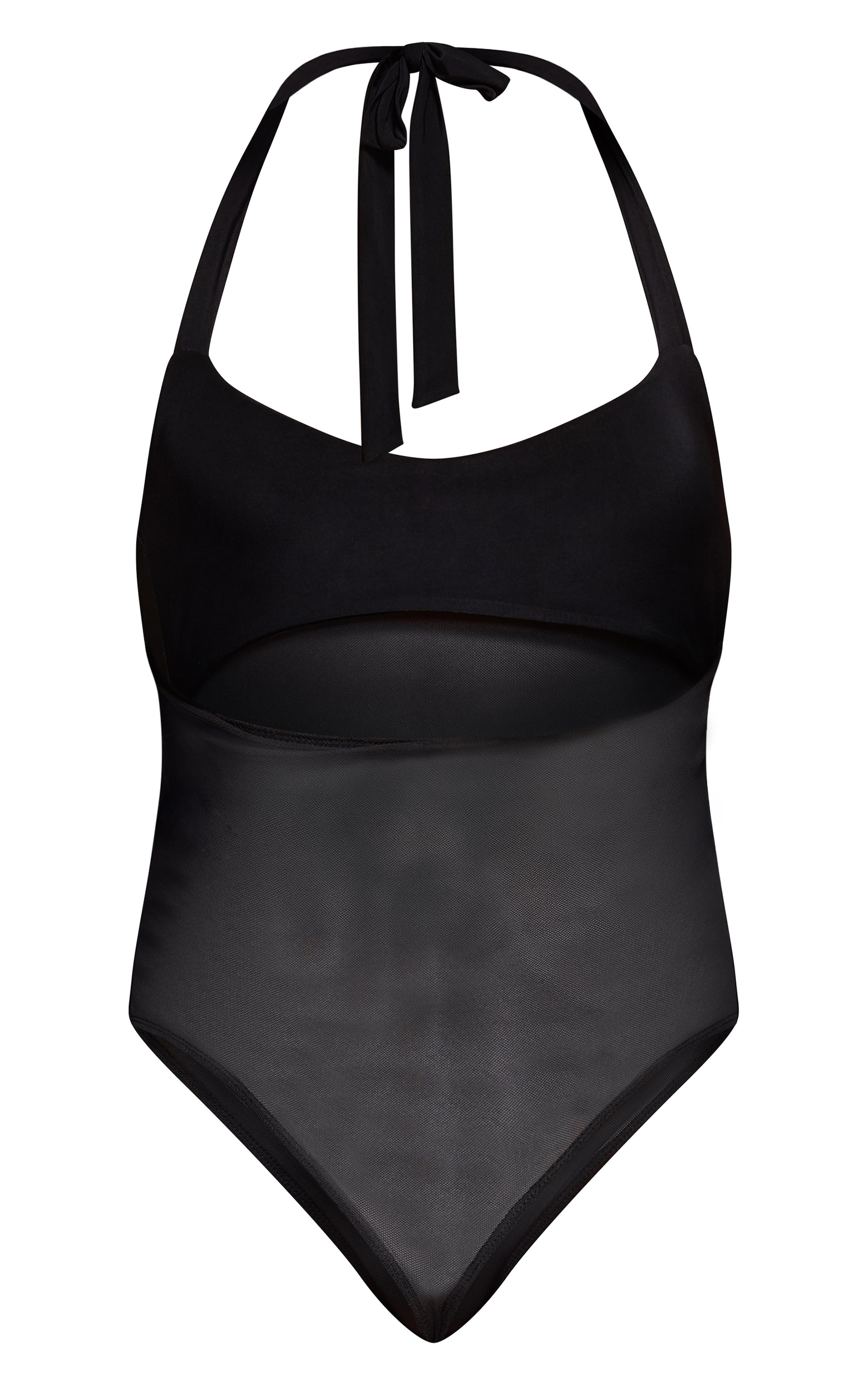 Black Bust Detail Mesh Halterneck Bodysuit image 6
