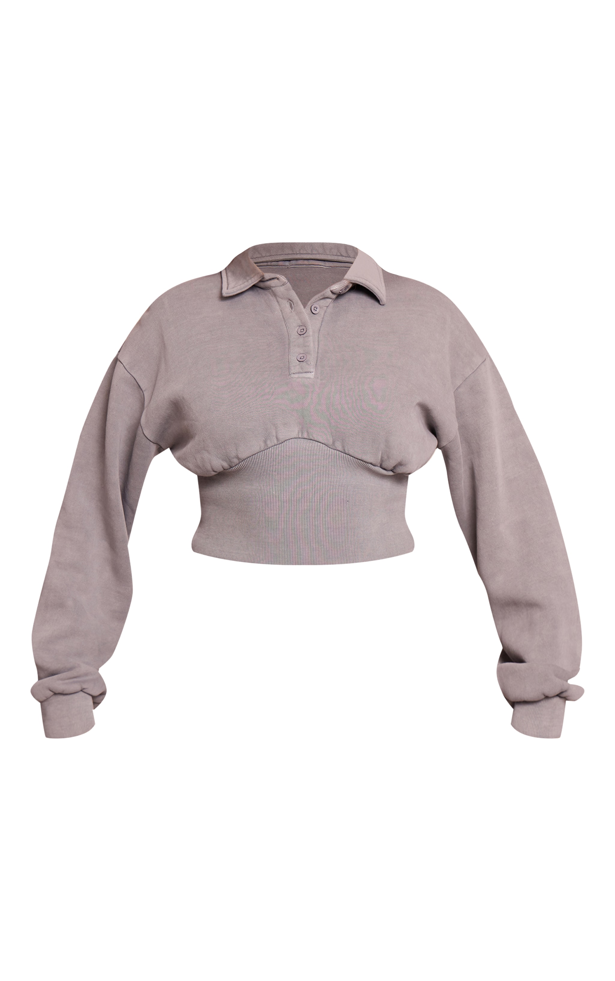 Shape Grey Marl Polo Cinched Waist Sweatshirt image 5