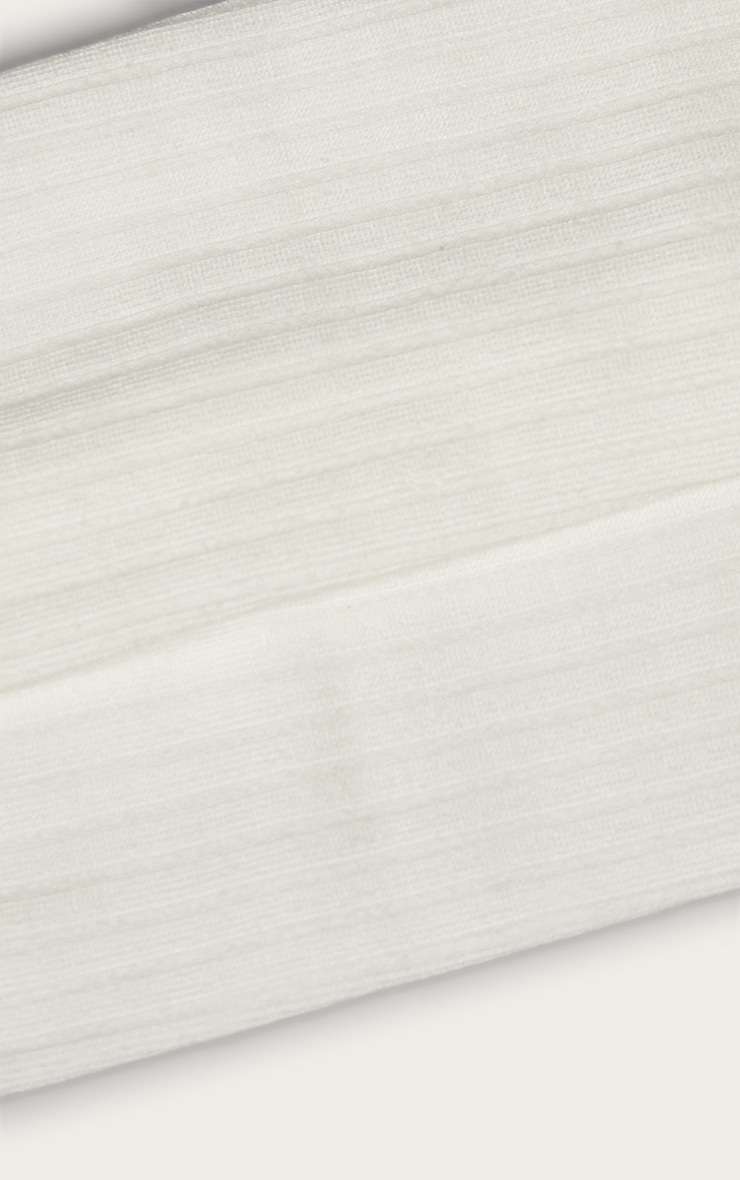 Cream Ribbed Over The Knee Socks image 3
