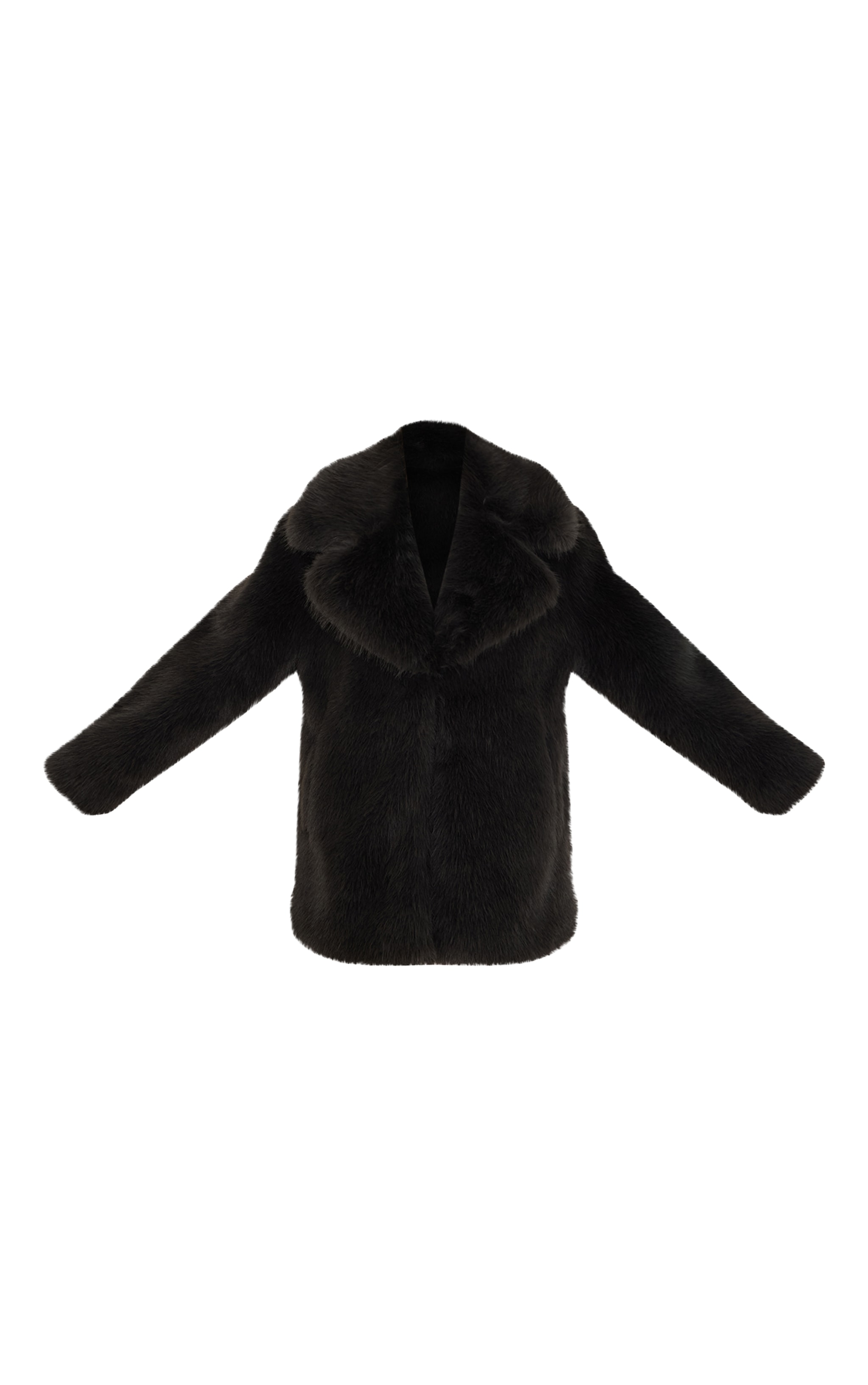 Grey Oversized Midi Faux Fur Coat image 5