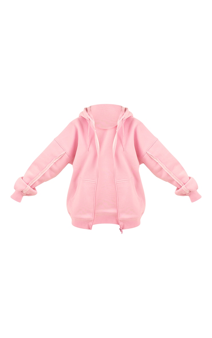 大割引 Light Pink Oversized Zip Through Seam Hoodie | Sweat トップス