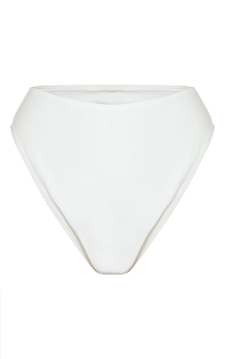 White High Waisted High Leg Mix & Match Bikini Bottom image 5