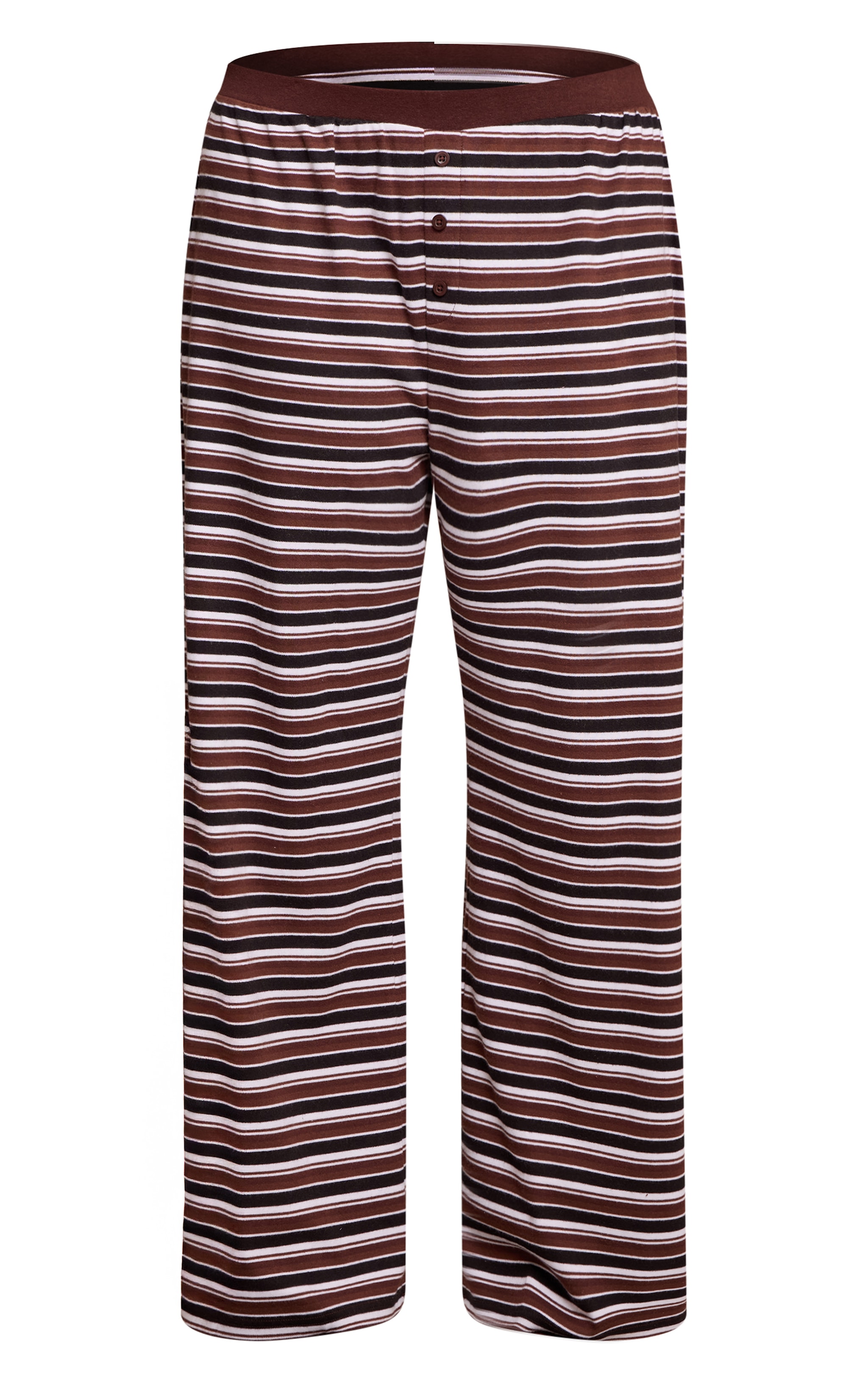 Plus Striped Chocolate Super Soft Wide Leg Trouser image 5