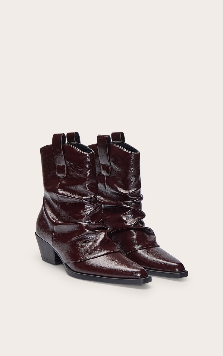 Bottines santiags chocolat froncées image 4