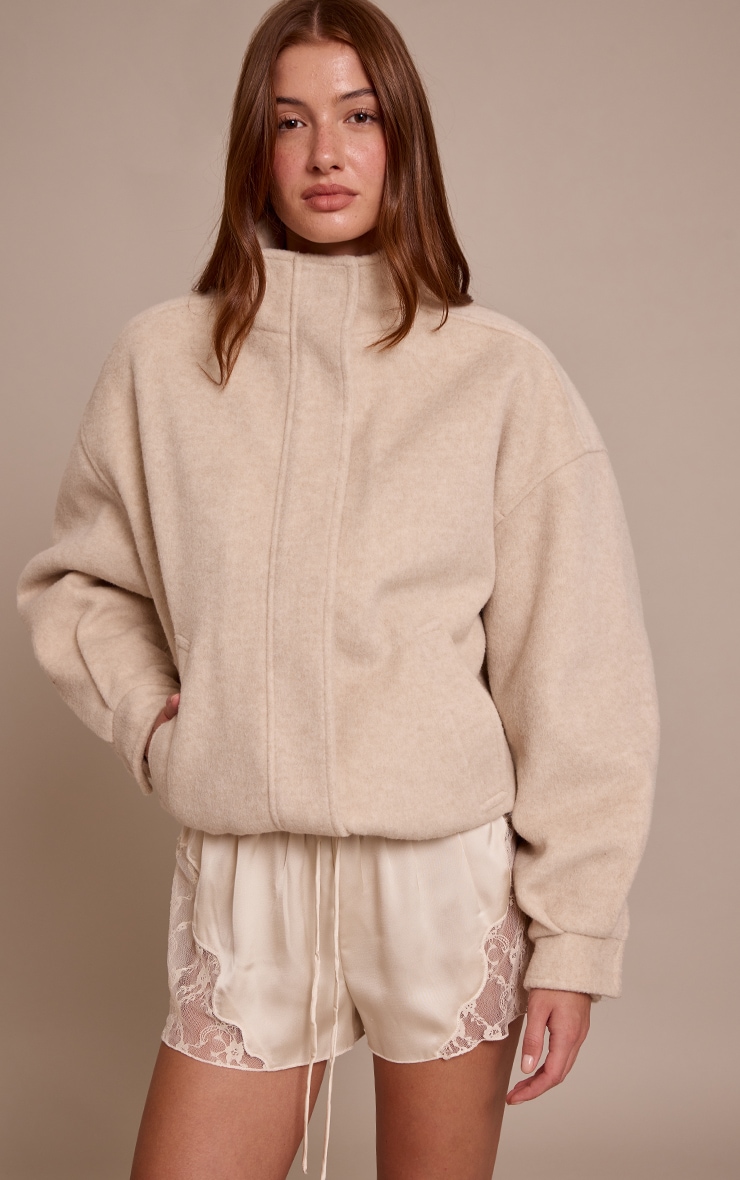 Cream Satin Lace Drawstring Shorts