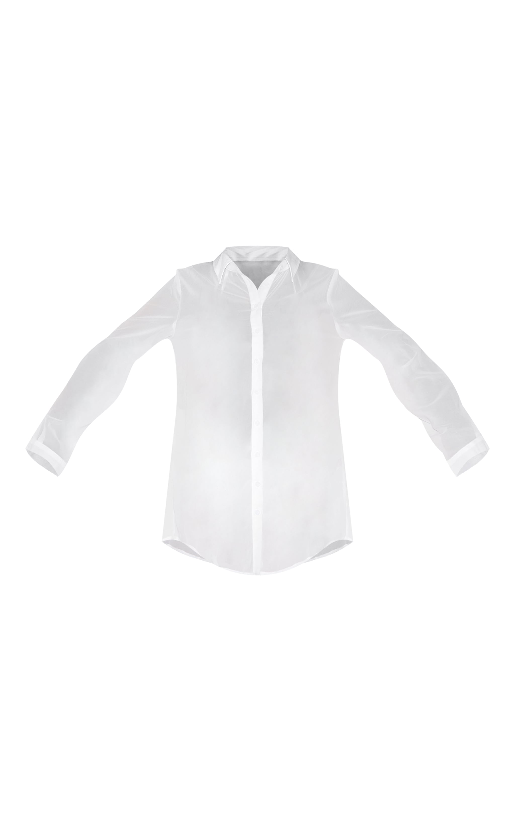 Chemise de plage en mousseline de soie blanche à ourlet tombant image 5