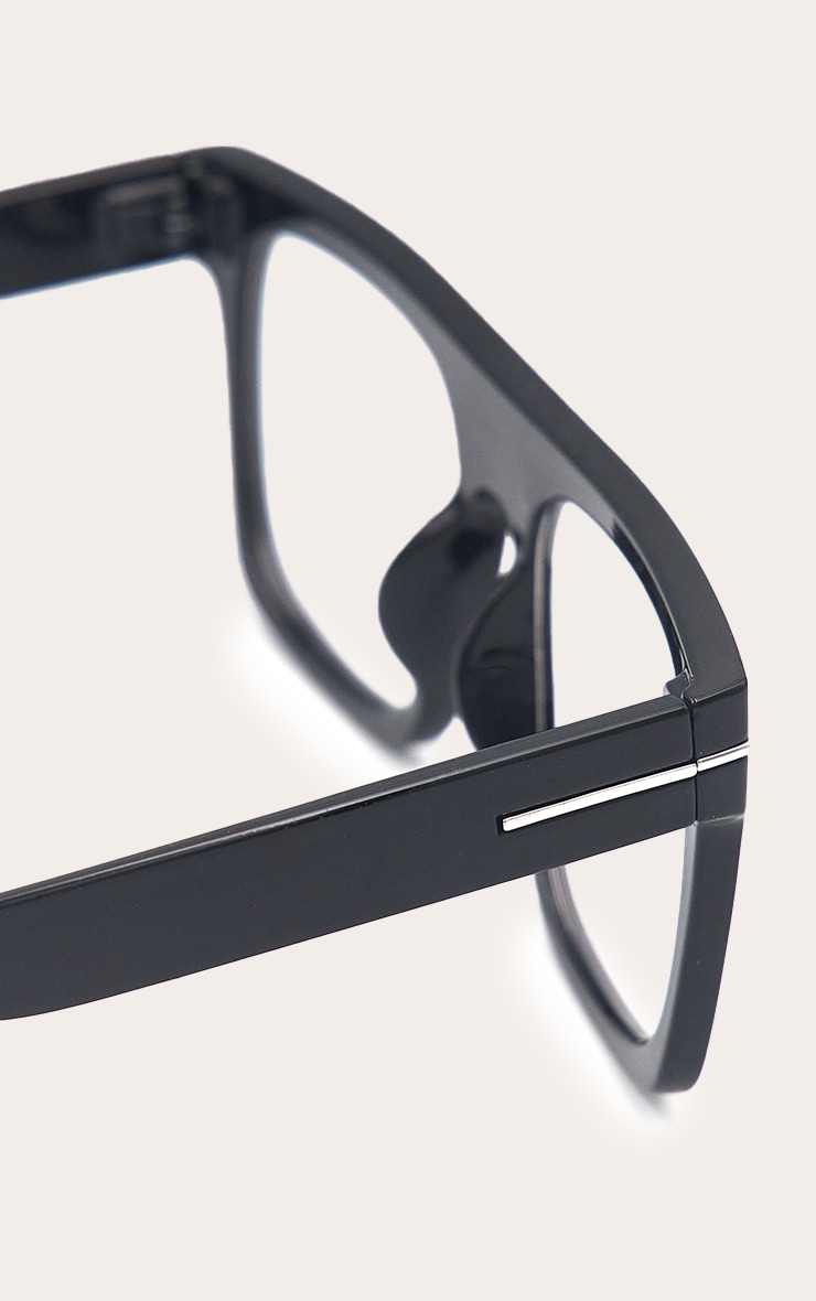 Lunettes de repos carrées noires à verres anti-lumière bleue image 4