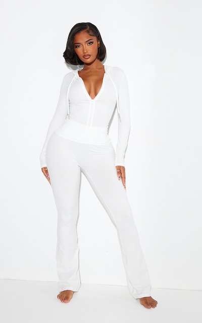 Shape White Sculpted Foldover Waist Flare Pants