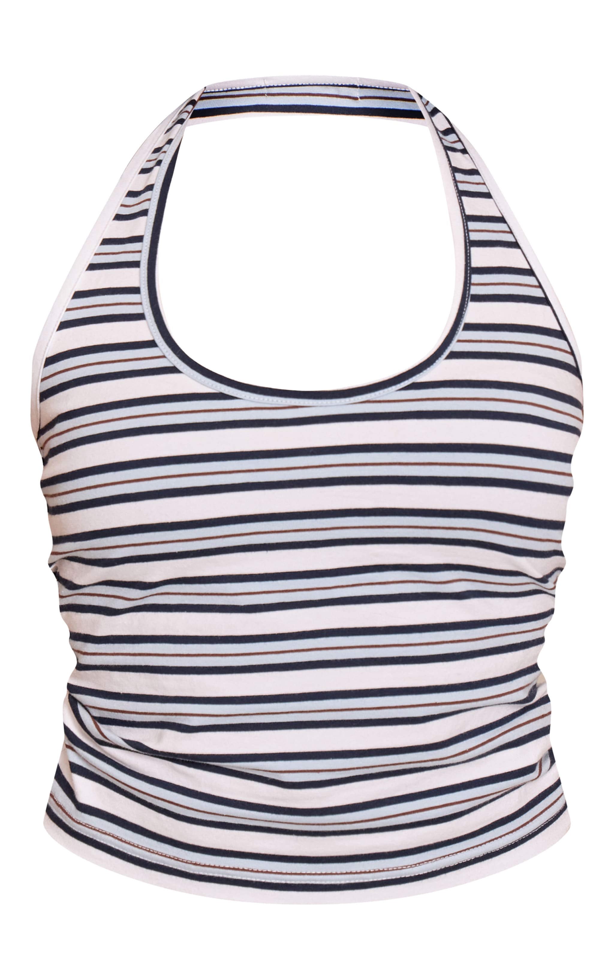 Petite Blue Striped Halterneck Vest Top image 5