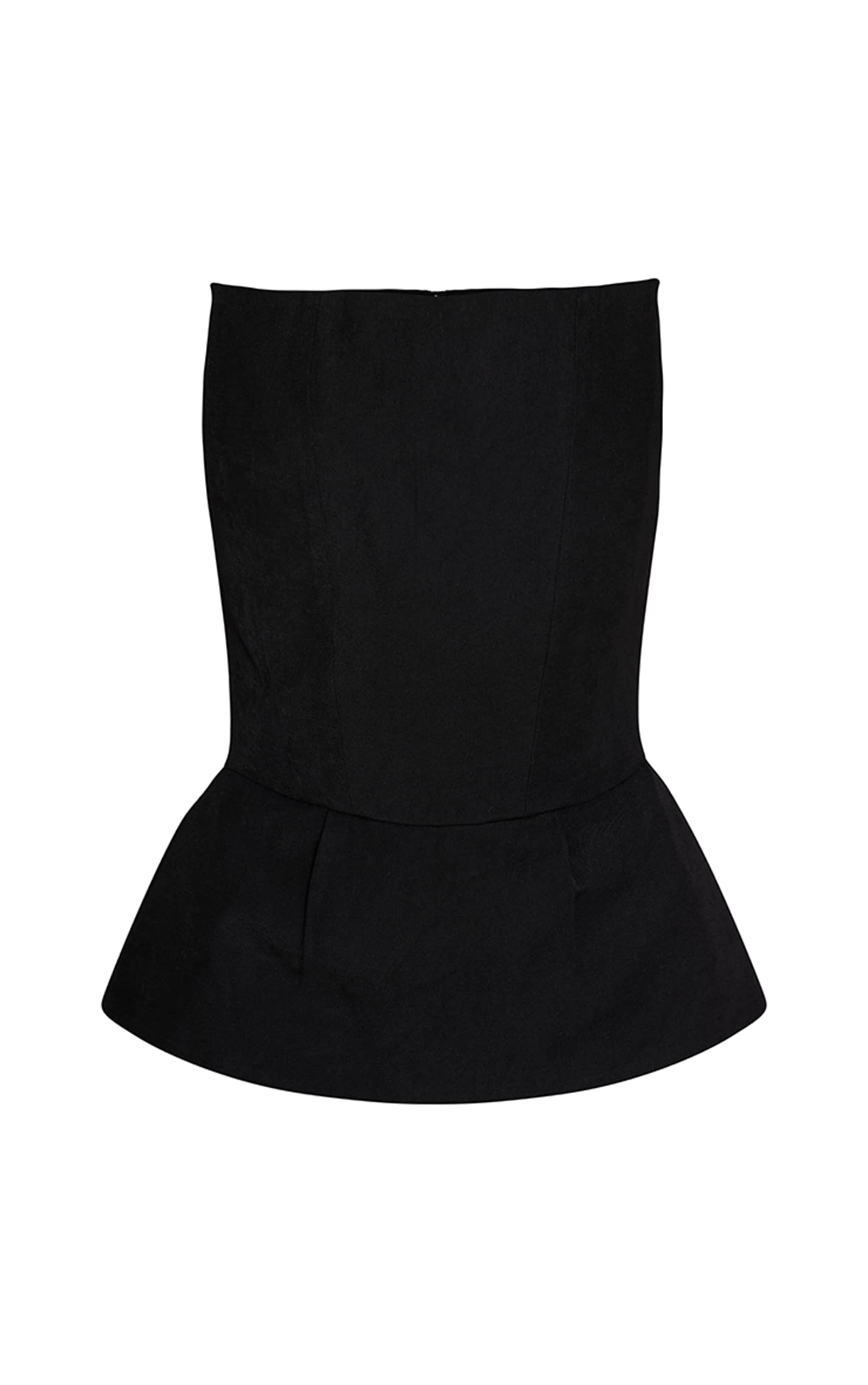 Top bustier tissé deluxe noir à ourlet péplum image 5