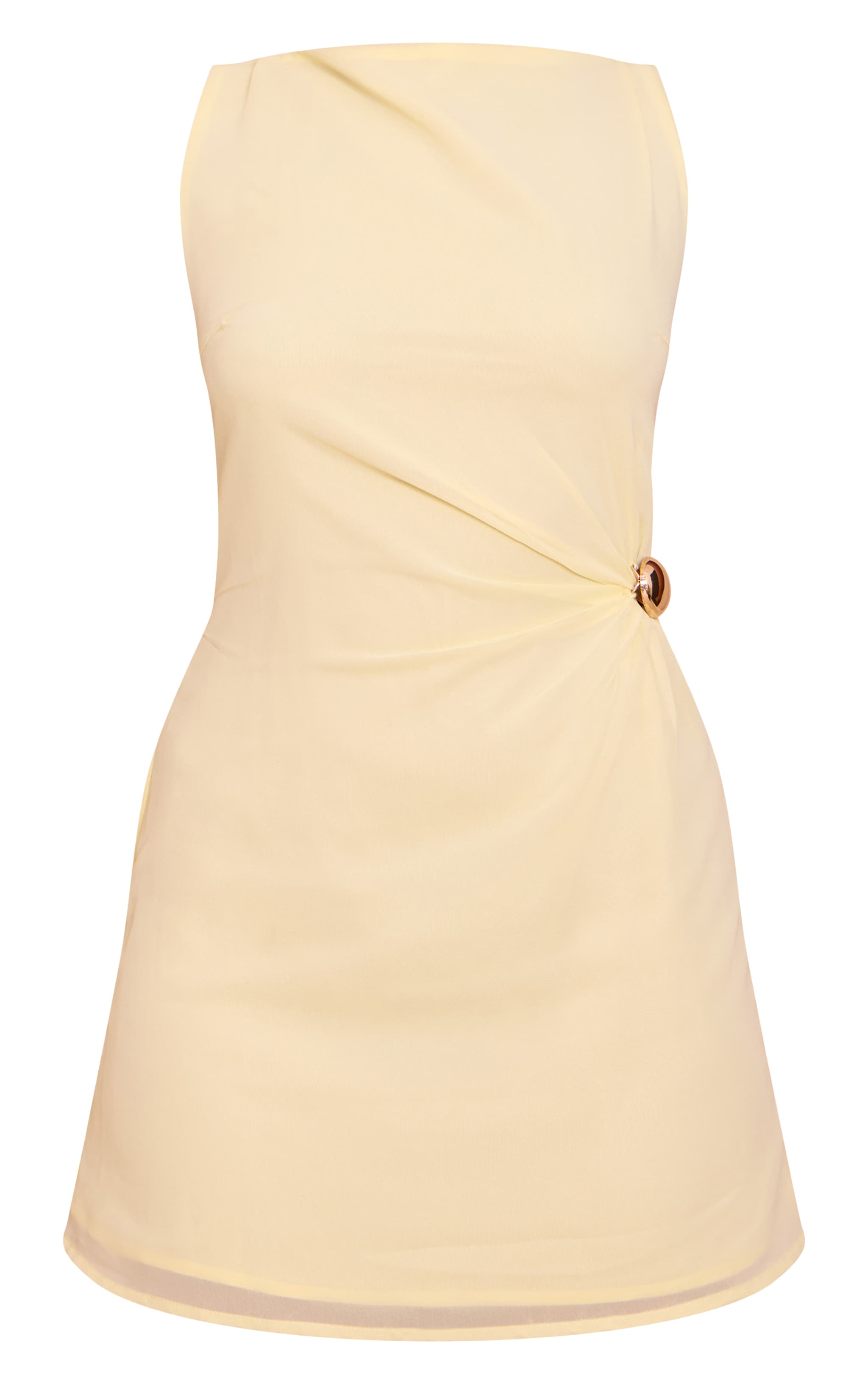 Lemon Chiffon Trim Detail Mini Dress image 5