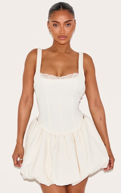 Shape Top corset crème à bordure en dentelle