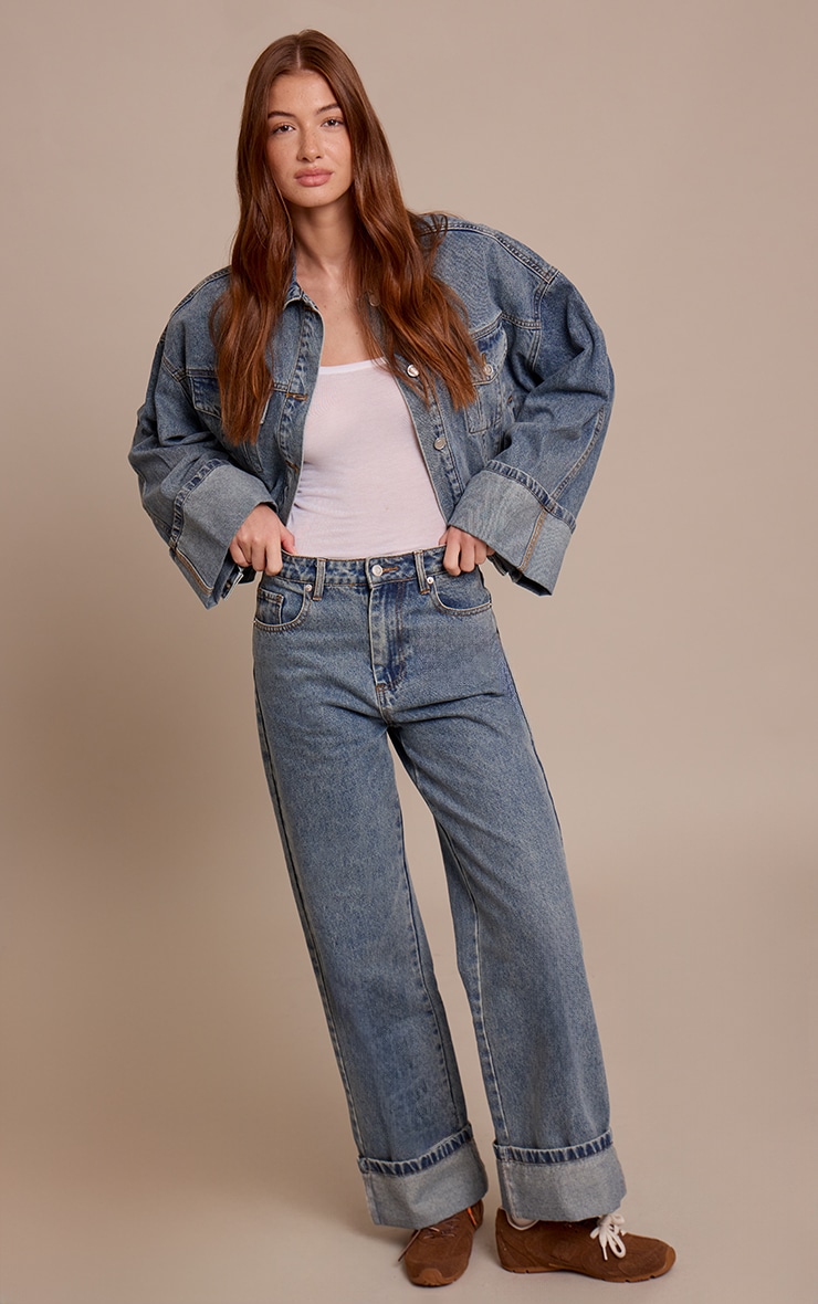 Vintage Turn Up Cuff Jacket | Denim | PLT USA