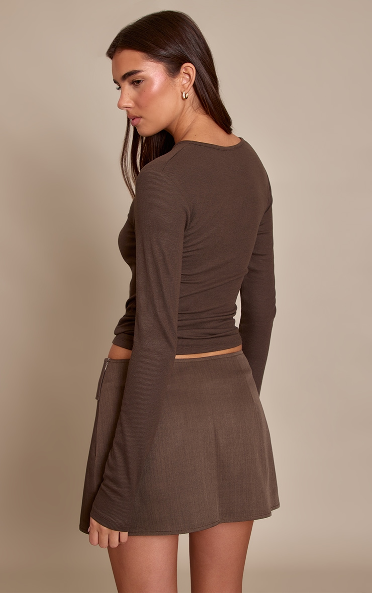 Brown Woven Belt Skort image 3