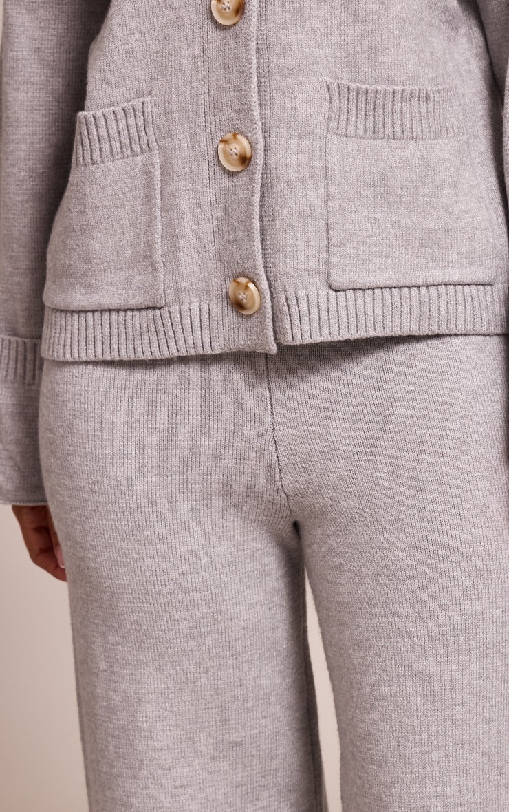 Petite Ash Grey Wide leg Knit Pant image 4