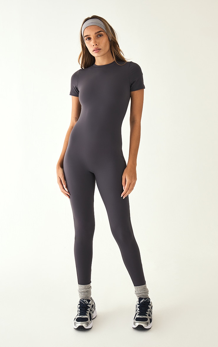 Charcoal Ultimate Sculpt Short Sleeve Unitard image 3