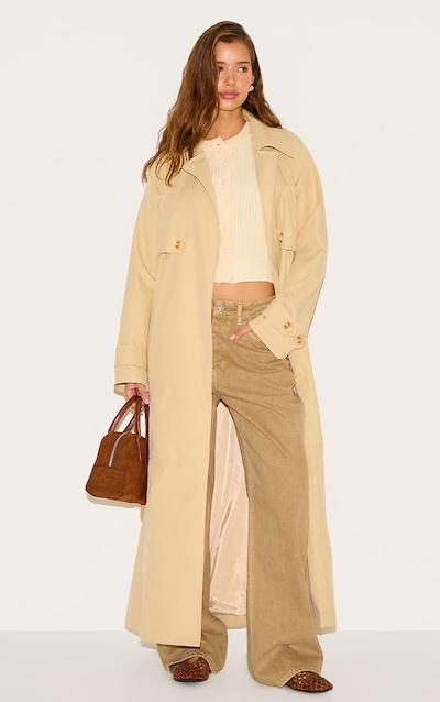 Trench gris pierre à bavolets oversize