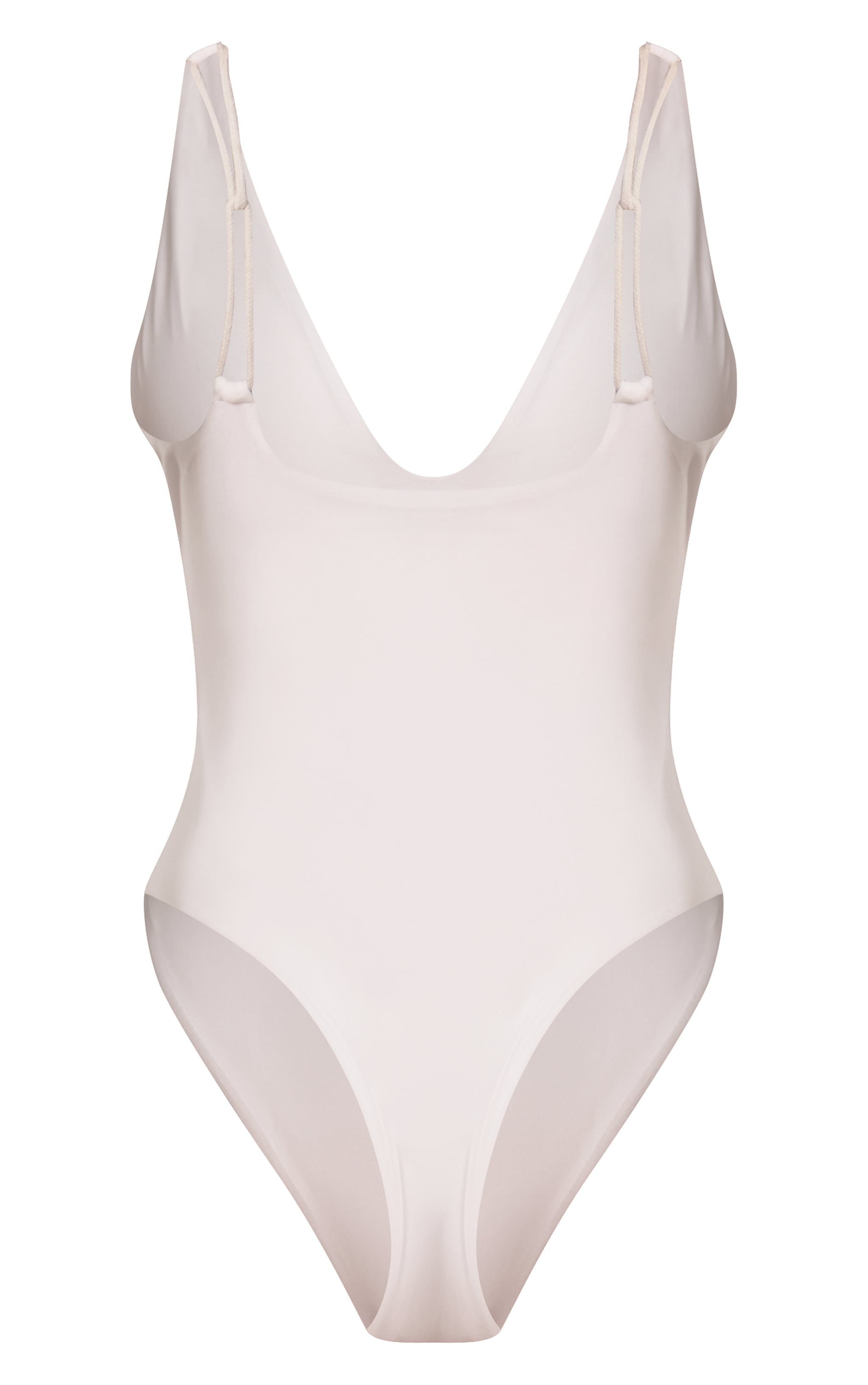 Maillot de bain blanc à bretelles en cordes et décolleté image 6