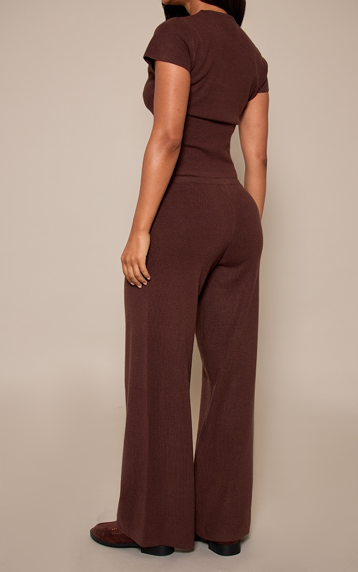 Petite Chocolate Knitted Drawstring Pants  image 3