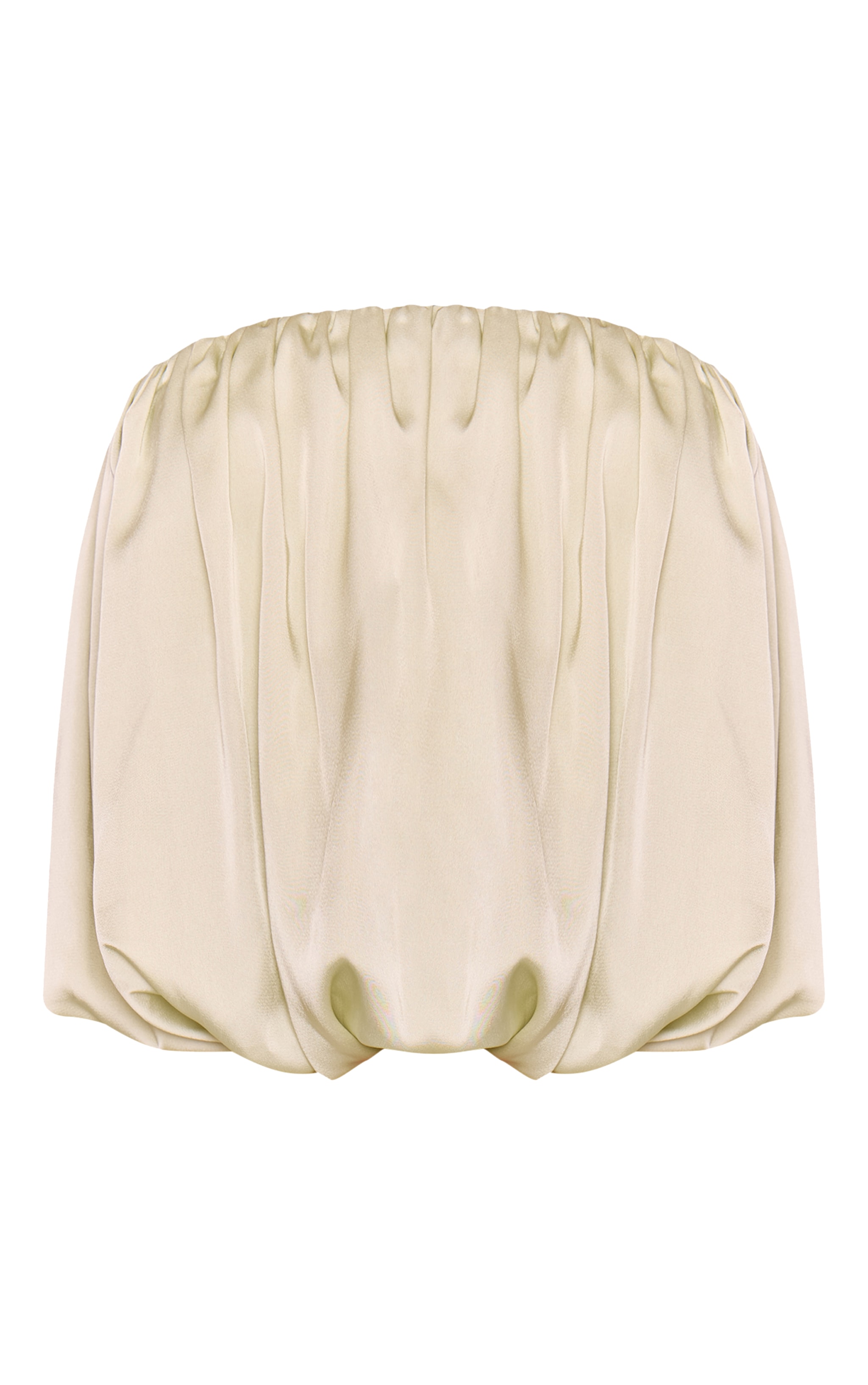 Mint Green Satin Puffball Bandeau Top image 5