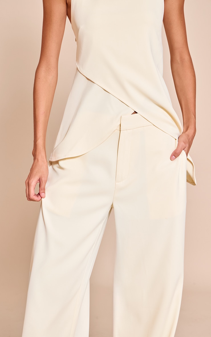 Butter Cream Woven Tailored Straight Leg Pant image 4