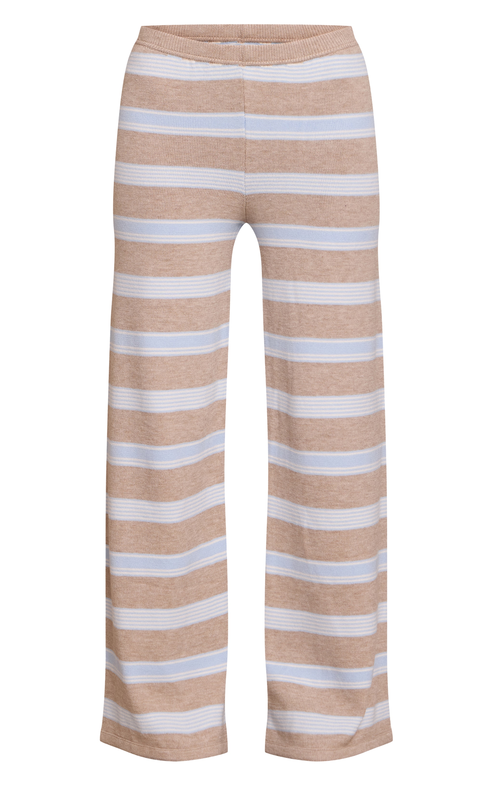 Taupe Striped Wide Leg Pant image 5