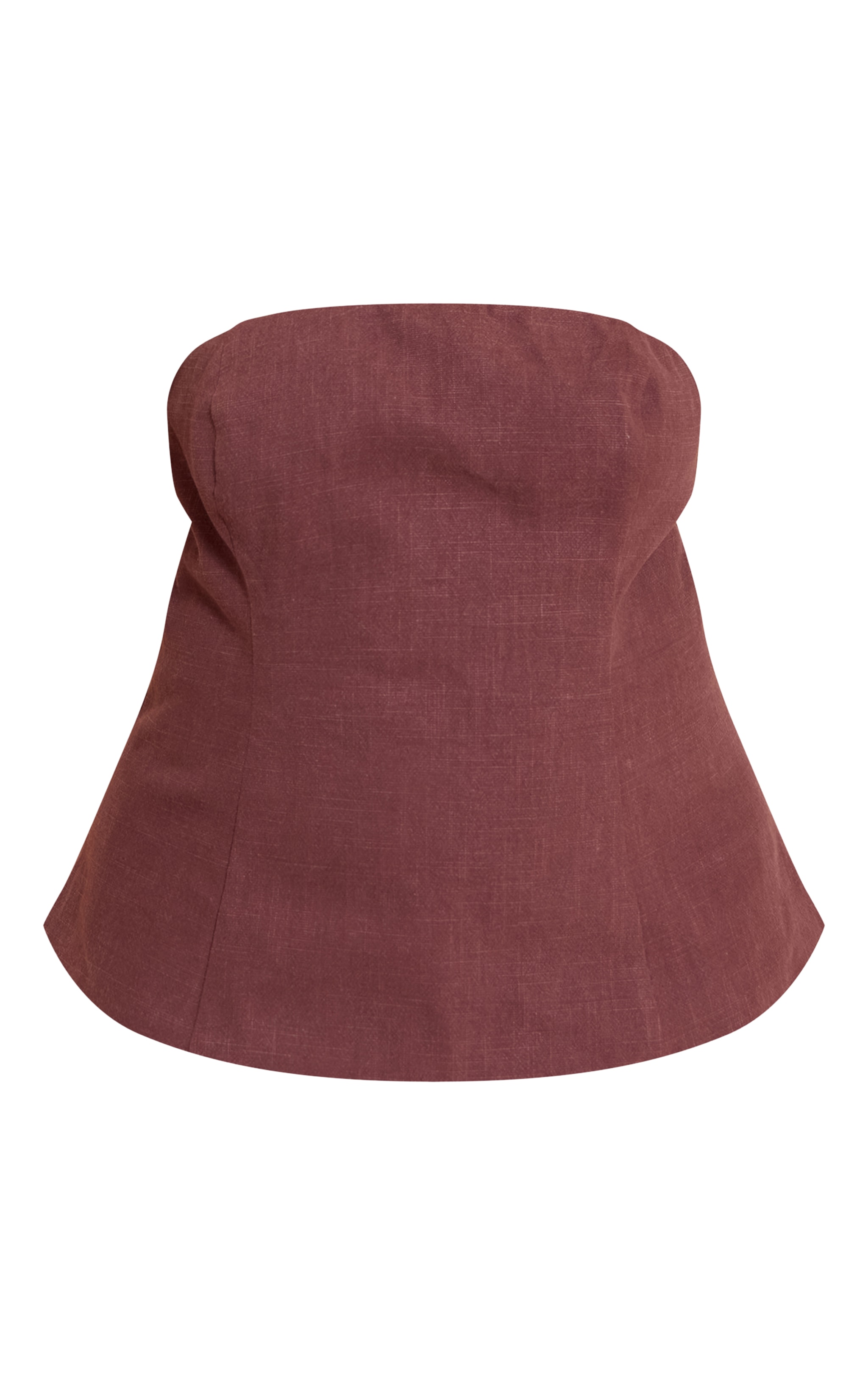Plus Deep Chocolate Premium Linen Longline Bandeau Top image 5