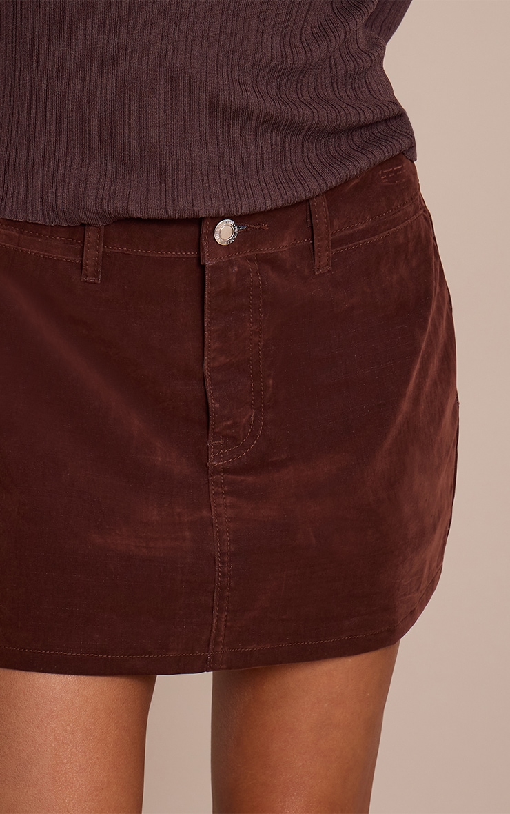 Mini-jupe en jean floqué chocolat image 5