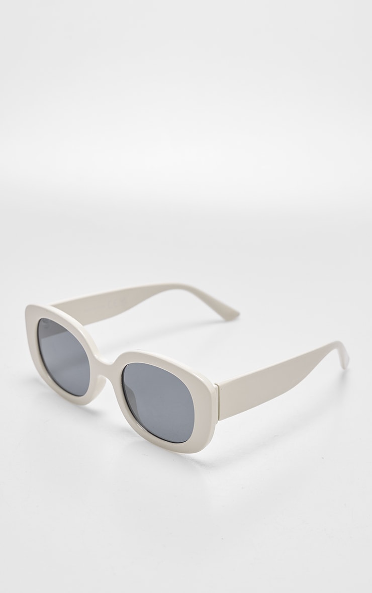 Pale Yellow Chunky Frame Round Sunglasses image 2