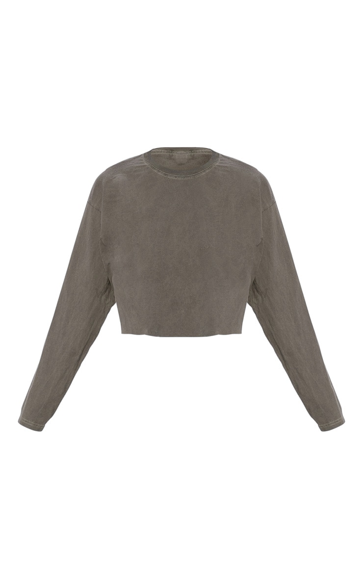 Crop Top Manches Longues Noir À Liserés Contrastants | Tricots | PLT FR