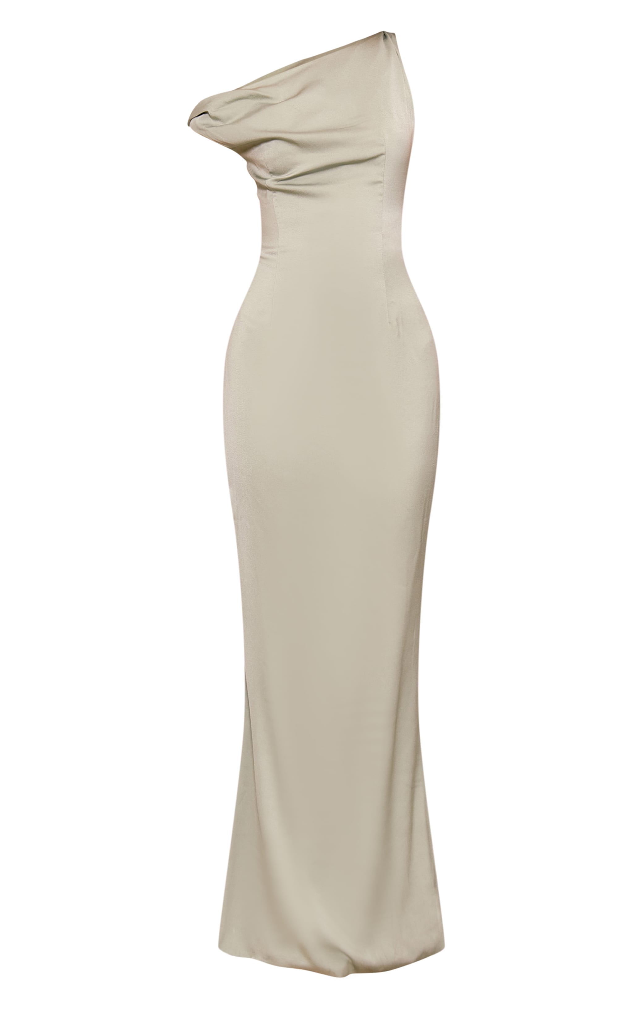 【PrettyLittleThing】Sage スリット マキシドレス 2色 Sage Green Asymmetric Bardot Twist Maxi Dress | Dresses