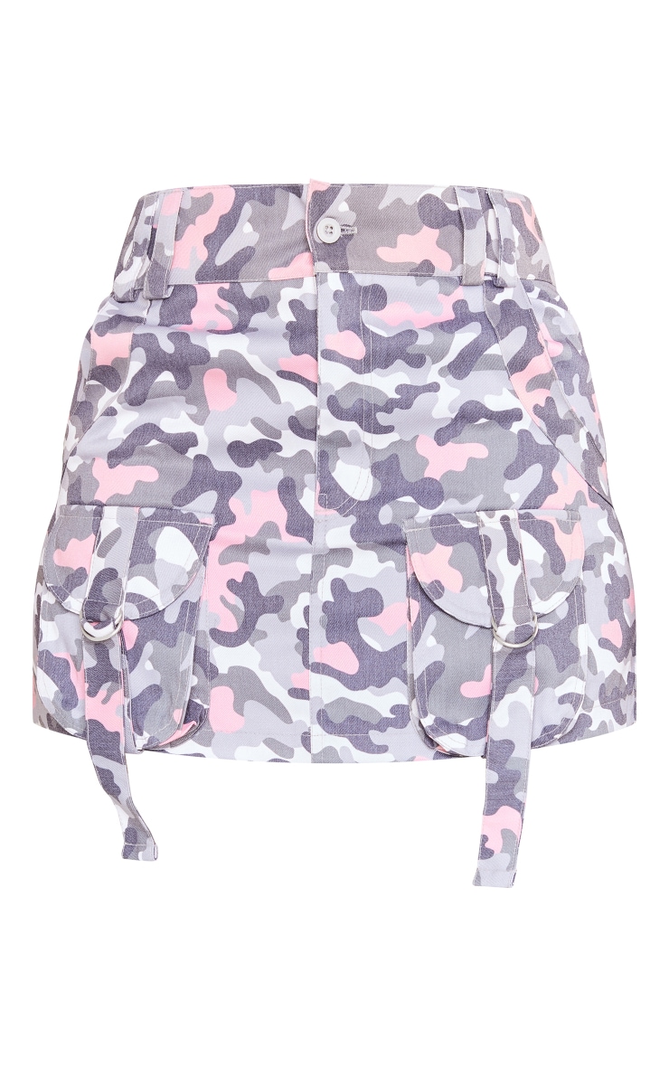 Shape Pink Pixel Camo Printed Pocket Mini Skirt