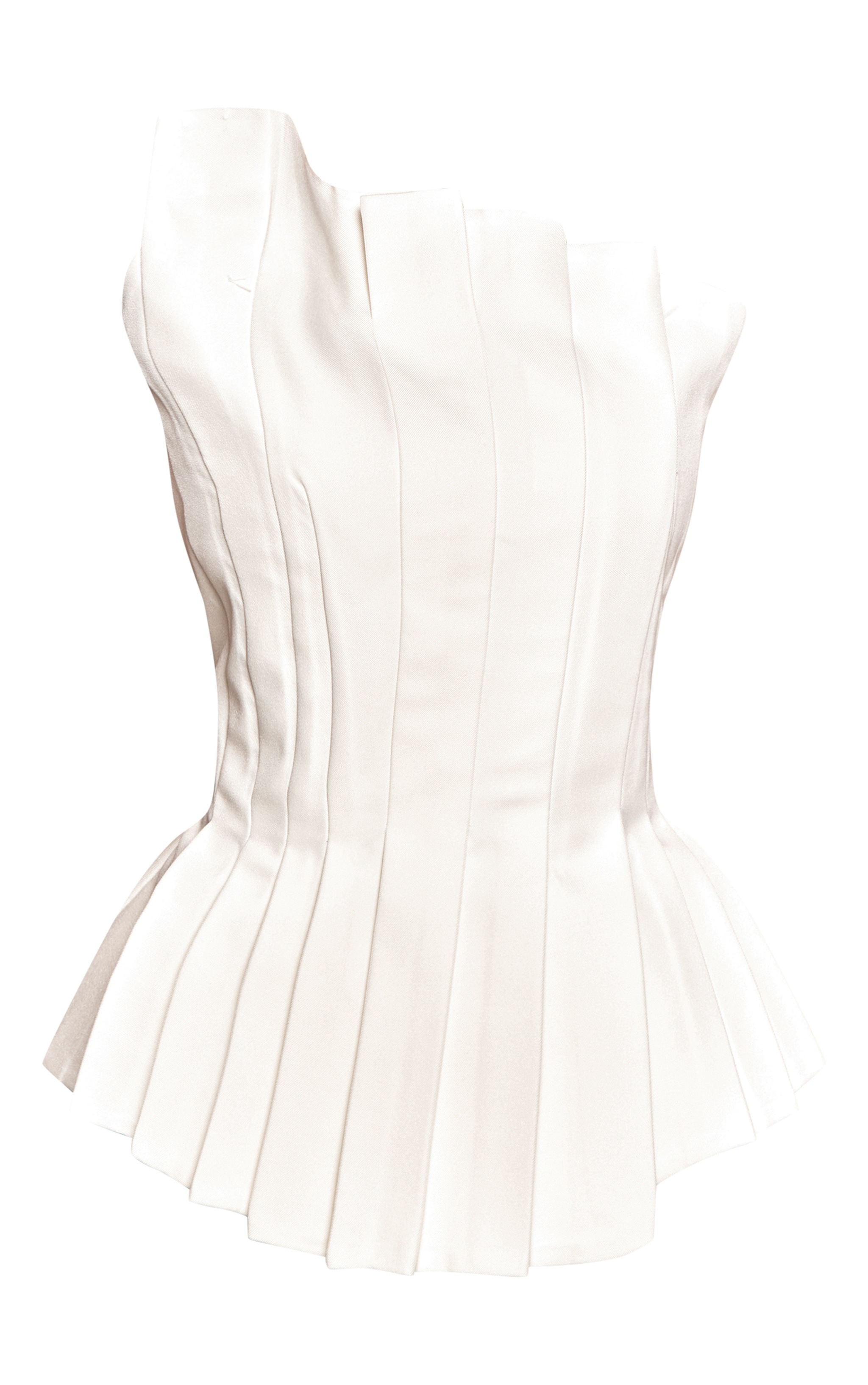 Petite Cream Pleated Asymmetric Bandeau Top image 5