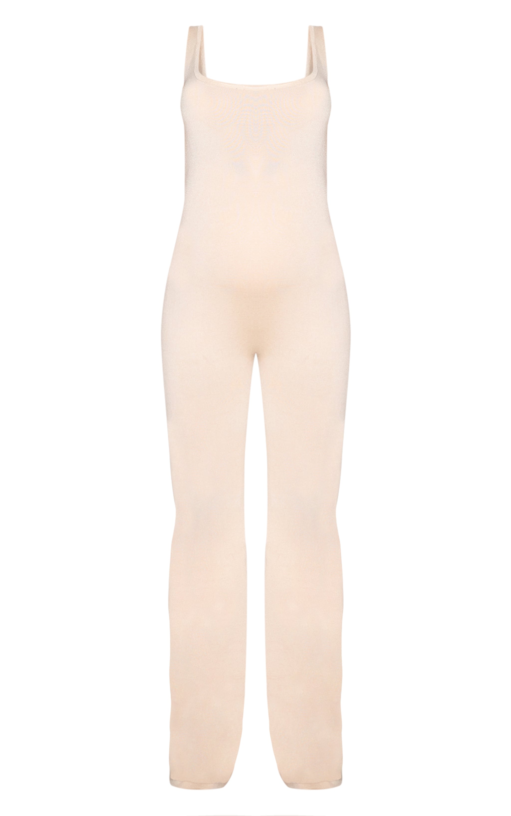 Maternity Oatmeal Knitted Square Neck Jumpsuit image 5