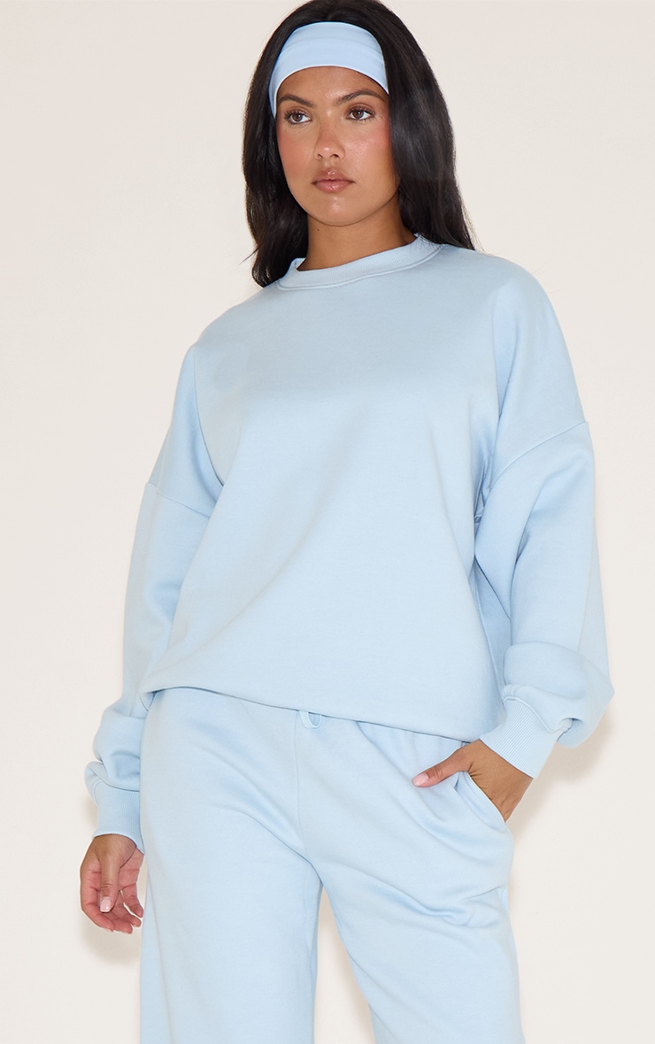 Baby Blue Oversized Sweat Tracksuit Set image 4