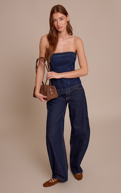 Indigo Low Rise Barrel Jeans