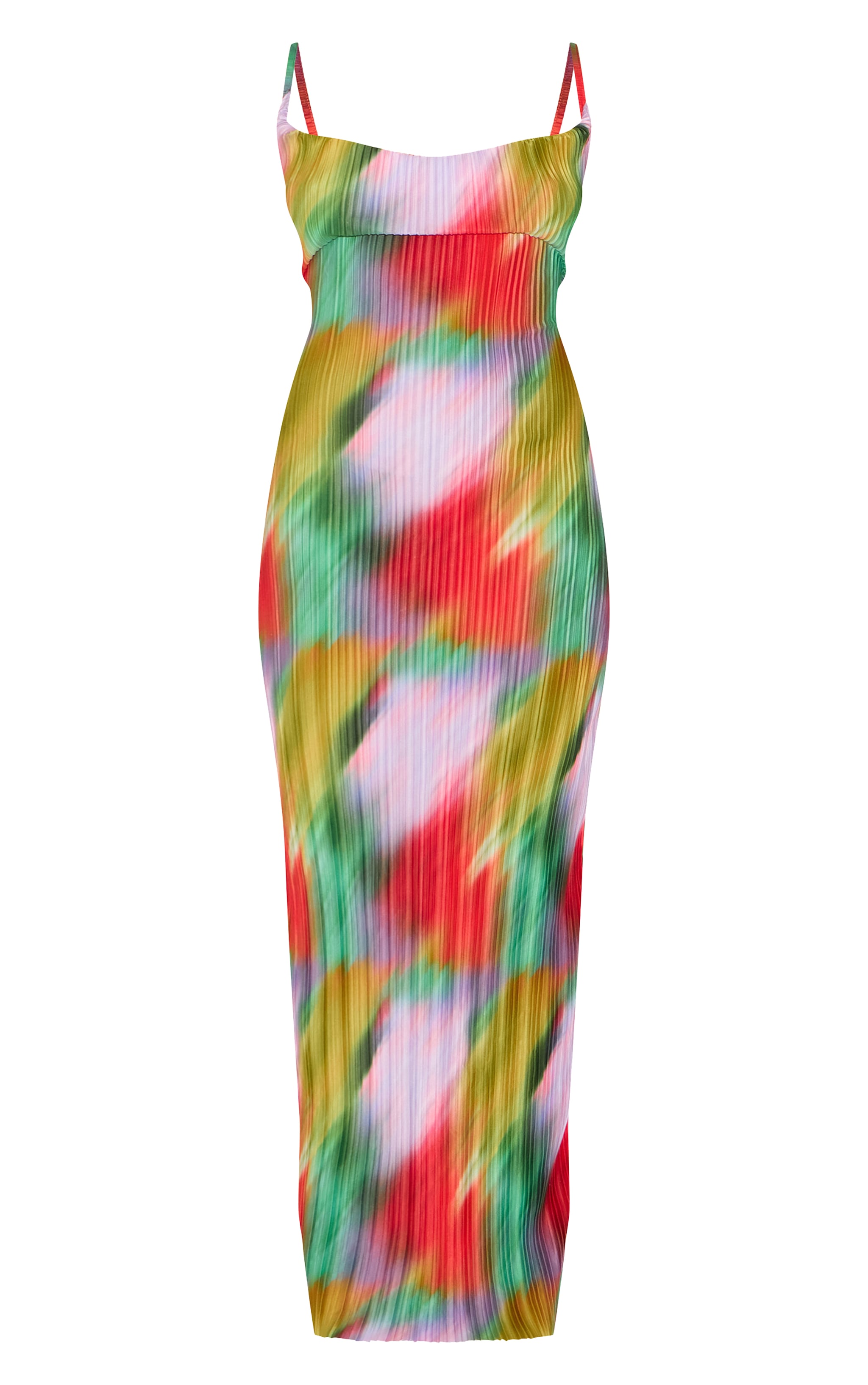 Plus Multi Printed Plisse Cowl Neck Maxi Dress image 5