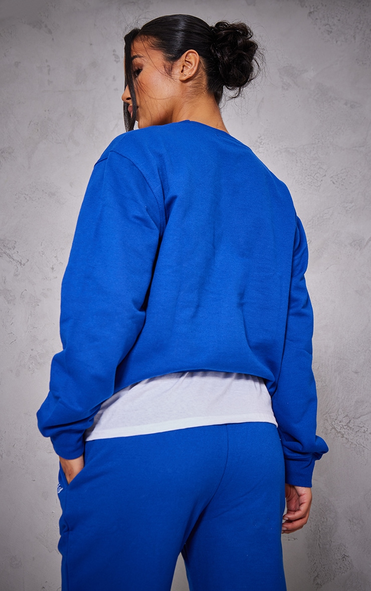 PLT Bright Blue Health Club Oversized Sweatshirt Athleisure