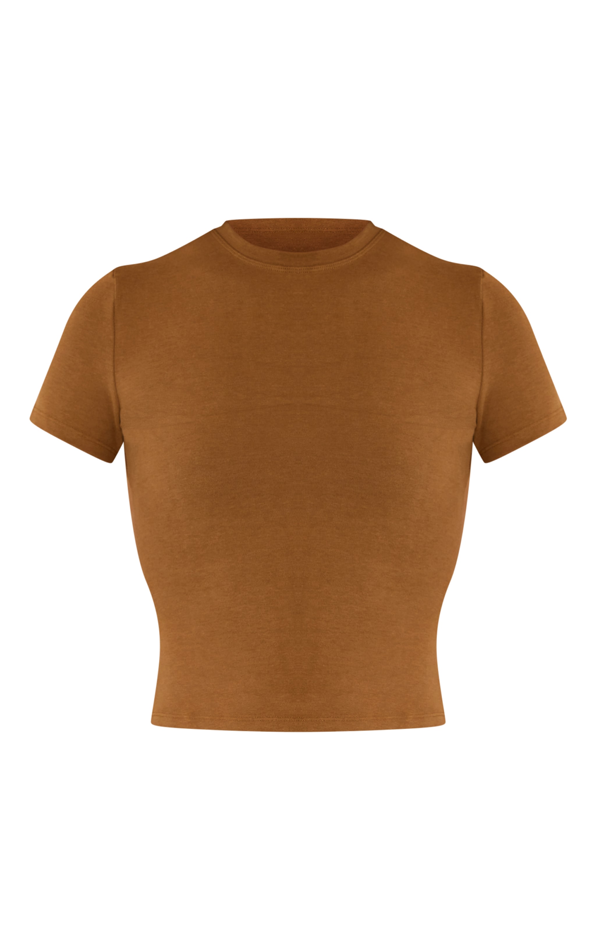 Tan Melange Soft Cotton Short Sleeve Top  image 5