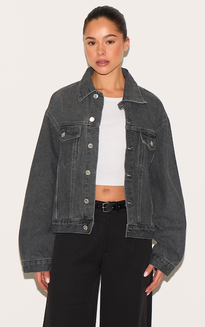 Grey Oversized Classic Denim Jacket