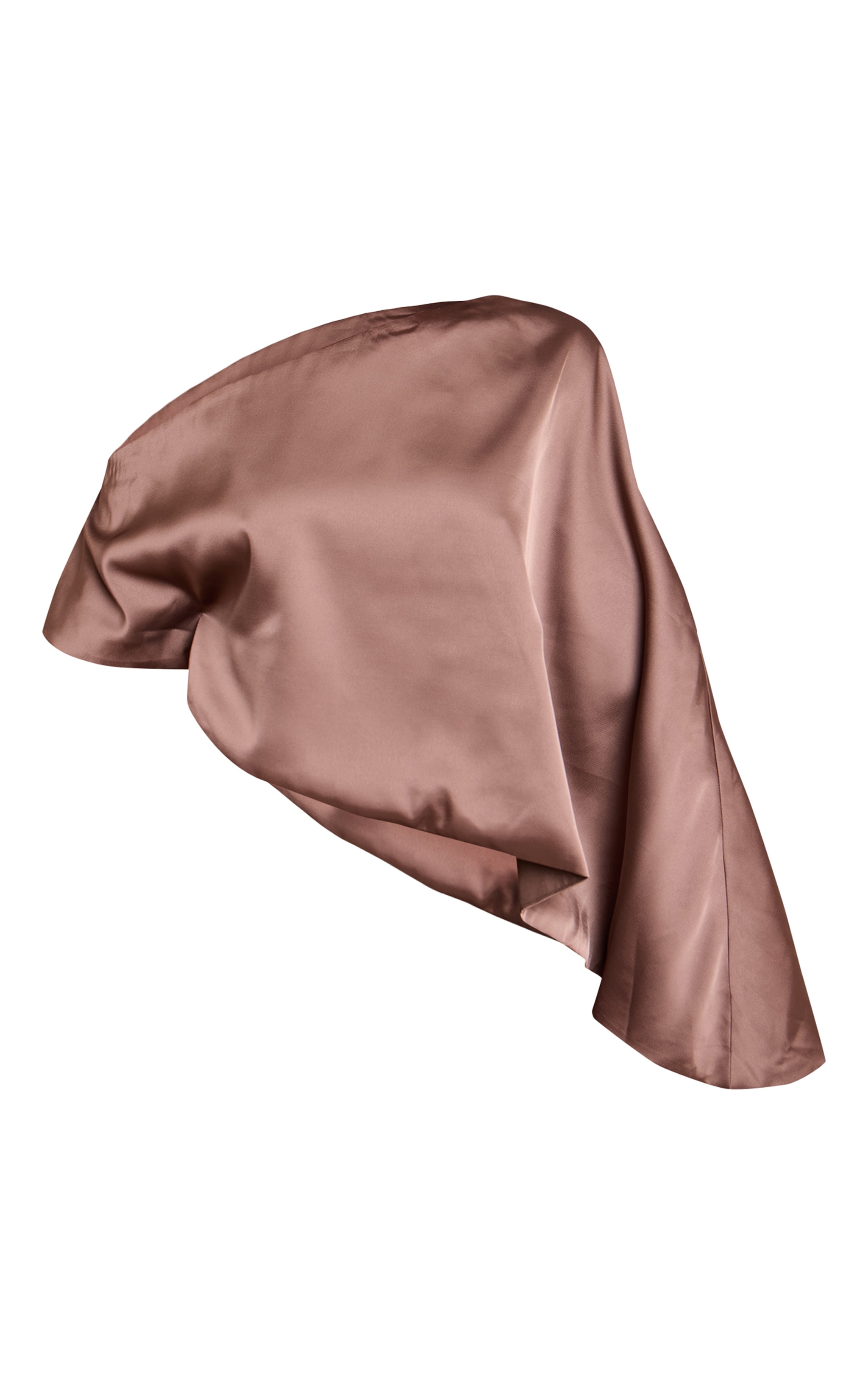 Petite Mushroom Satin Asymmetric Cape Top image 5