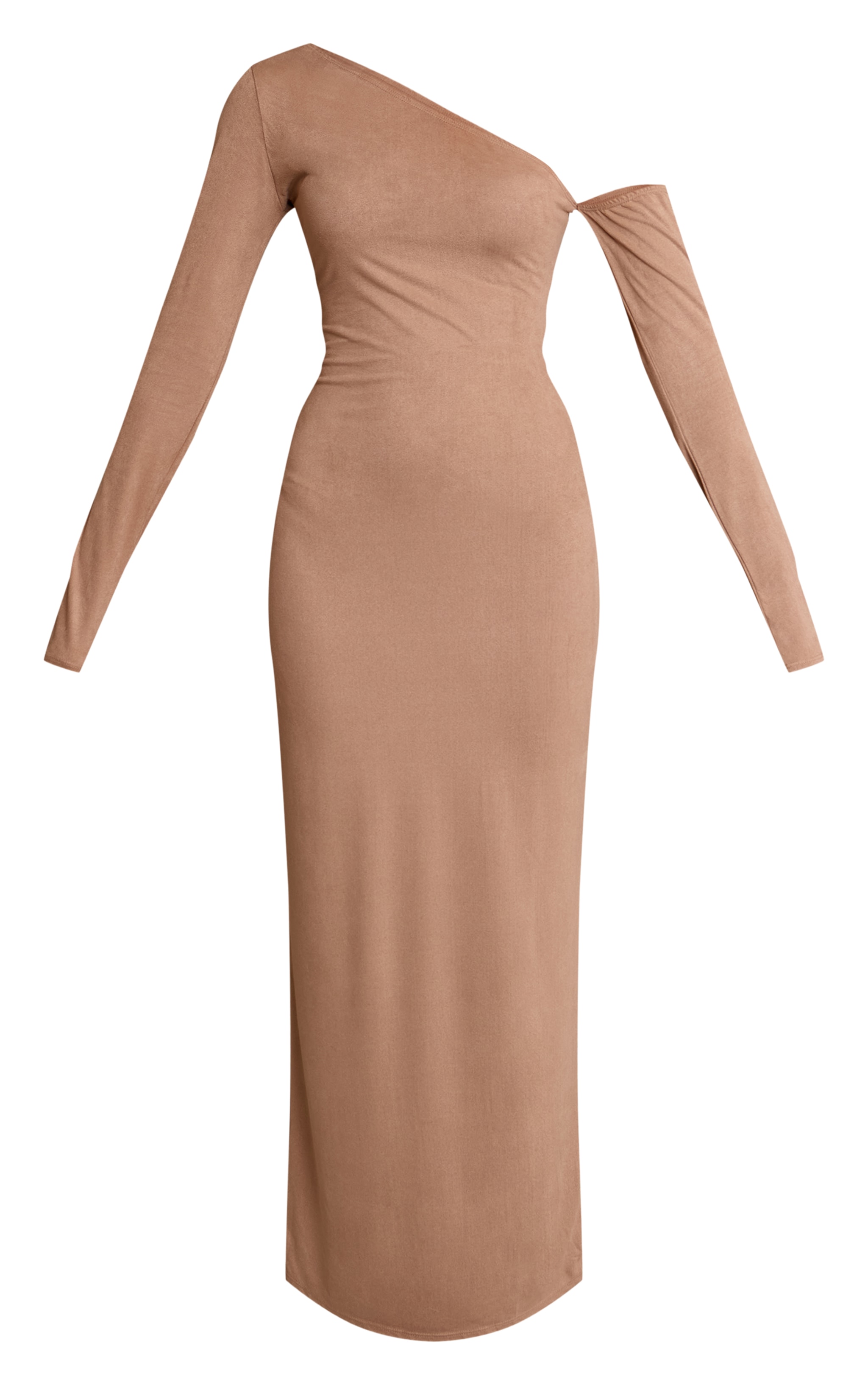 Robe longue asymétrique en suédine sable image 5
