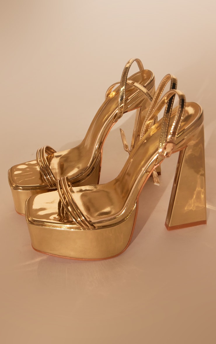 Metallic gold shoes heels 2025